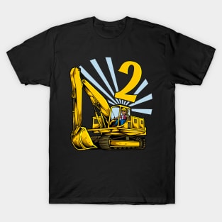 Excavator 2 year old birthday T-Shirt